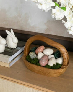 Organic Teak Wood Basket -Bloomingville Shop 20220105 Easter 007