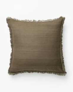 Abbey Silk Fringe Pillow Cover -Bloomingville Shop AbbeySilkFringePillowCover MPLW0437 BWN 24X24 MAIN