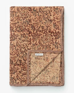 Anarkali Block Print Floral Tablecloth -Bloomingville Shop AnarkaliBlockPrintFloralTablecloth MKTN1077 RED OS D1 T