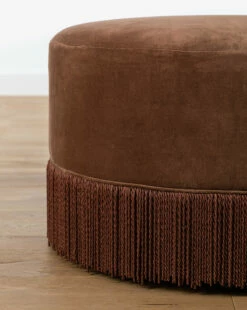 Astrid Fringe Ottoman -Bloomingville Shop AstridFringeOttoman MFRN2244 BWN OS D1