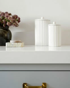 Fluted Lidded Bathroom Canister -Bloomingville Shop Bath Styled 4