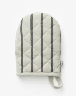 Black Striped Oven Mitt