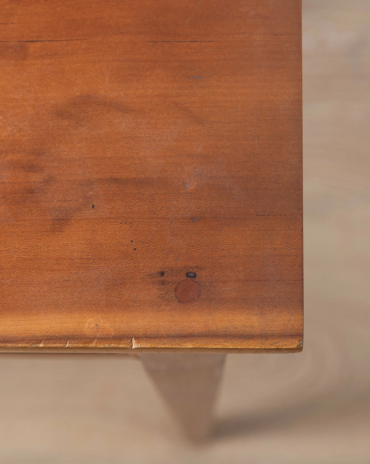 Vintage Cherry Side Table With Tapered Legs 5 Vintage Cherry Side Table With Tapered Legs - Image 3