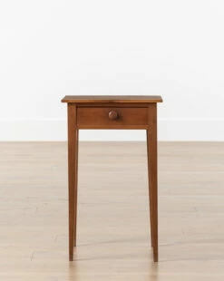 Vintage Cherry Side Table With Tapered Legs