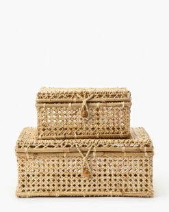 Cielo Cane Boxes (Set Of 2)