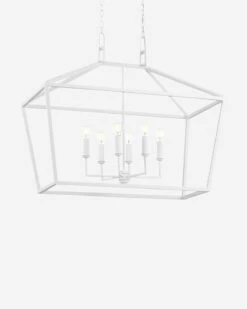 Denison White Rectangular Lantern -Bloomingville Shop DenisonWhiteRectangularLantern MLHT1590 WHT OS D3