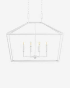 Denison White Rectangular Lantern