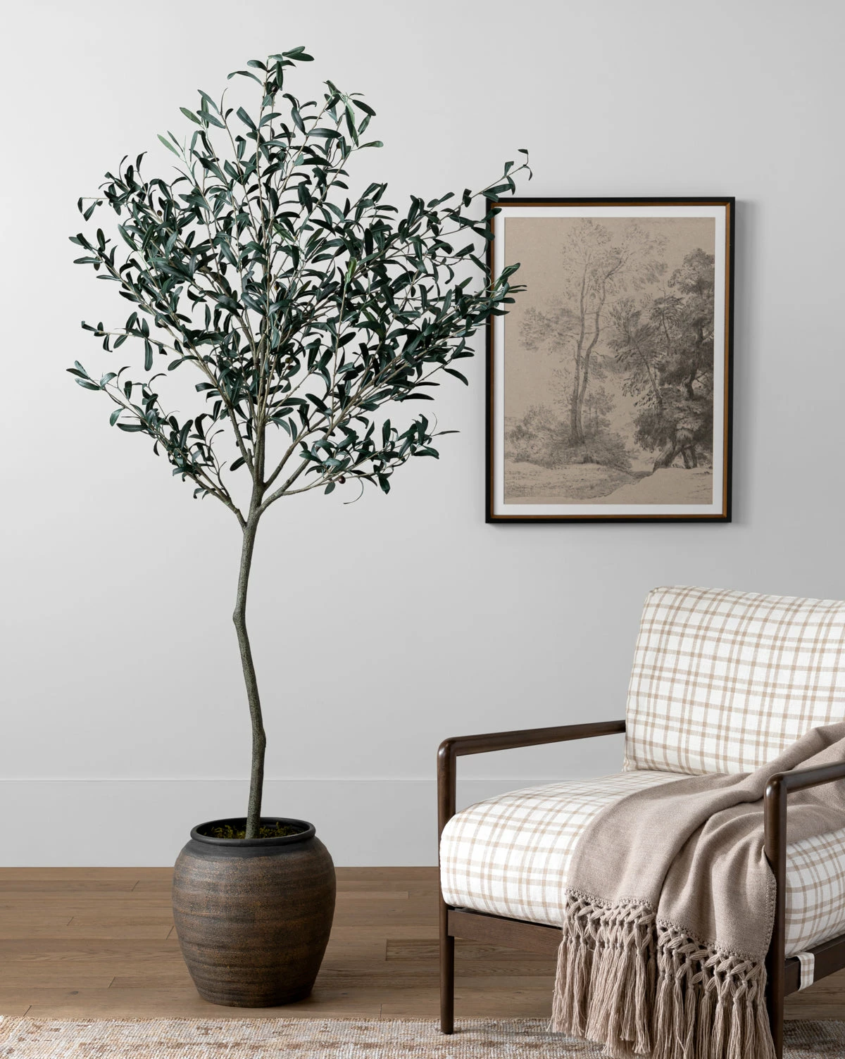 Faux 72" Olive Tree With Ceramic Pot 4 Faux 72" Olive Tree With Ceramic Pot - Image 2