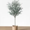 Faux 96" Olive Tree With Woven Pot