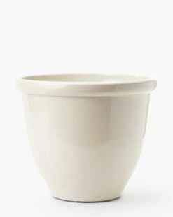 Glossy Cream Garden Pots (Set Of 3) 16 Glossy Cream Garden Pots (Set Of 3) -Bloomingville Shop GlossyCreamGardenPots MDCR1804 CRM SET3 L