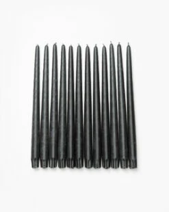 Gray Taper Candles (Set Of 12)