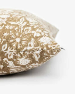 Jentry Block Print Pillow Cover -Bloomingville Shop JentryBlockPrintPillowCover MPLW1417 BWN 22x22 D1 T