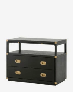 Kelan 2-Drawer Nightstand -Bloomingville Shop Kelan2 DrawerNightstand MFRN0823 BLK OS D2