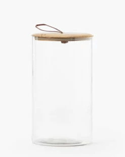 Leather Pull Lidded Jars 14 Leather Pull Lidded Jars -Bloomingville Shop LeatherPullLiddedJars MKTN0518 GLS L