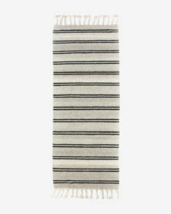 Soliel Handwoven Wool Rug -Bloomingville Shop MRUG0576 BLU 3x10 SolielFringeWovenRug