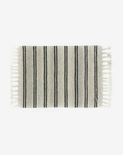 Soliel Handwoven Wool Rug -Bloomingville Shop MRUG0576 BLU 3x5 SolielFringeWovenRug