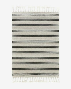 Soliel Handwoven Wool Rug -Bloomingville Shop MRUG0576 BLU 5x8 SolielFringeWovenRug