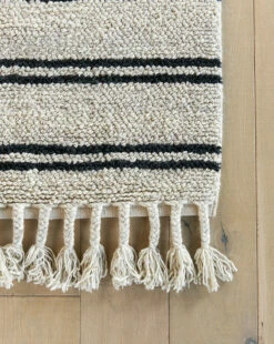 Soliel Handwoven Wool Rug -Bloomingville Shop MRUG0576 BLU SolielFringeWovenRug D1