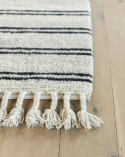 Soliel Handwoven Wool Rug -Bloomingville Shop MRUG0576 BLU SolielFringeWovenRug D2