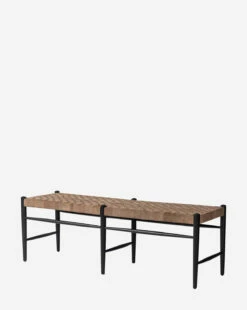 Ollie Woven Leather Bench -Bloomingville Shop OllieWovenLeatherBench MFRN2533 BCF OS D2