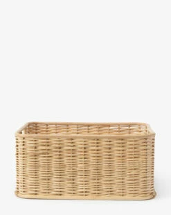 Bloomingville Palm & Rattan Basket -Bloomingville Shop Palm RattanBasket MDCR2843 NAT L MAIN T