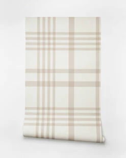 Rigby Plaid Print Wallpaper -Bloomingville Shop RigbyPlaidNAT