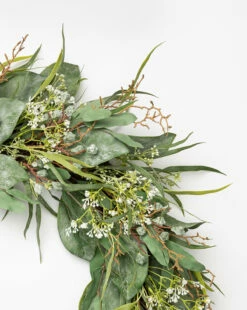 Faux Wild Grass & Eucalyptus Wreath 11 Faux Wild Grass & Eucalyptus Wreath -Bloomingville Shop SpringWreath MDCR2137 GRN D1
