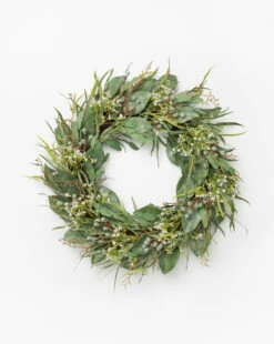 Faux Wild Grass & Eucalyptus Wreath