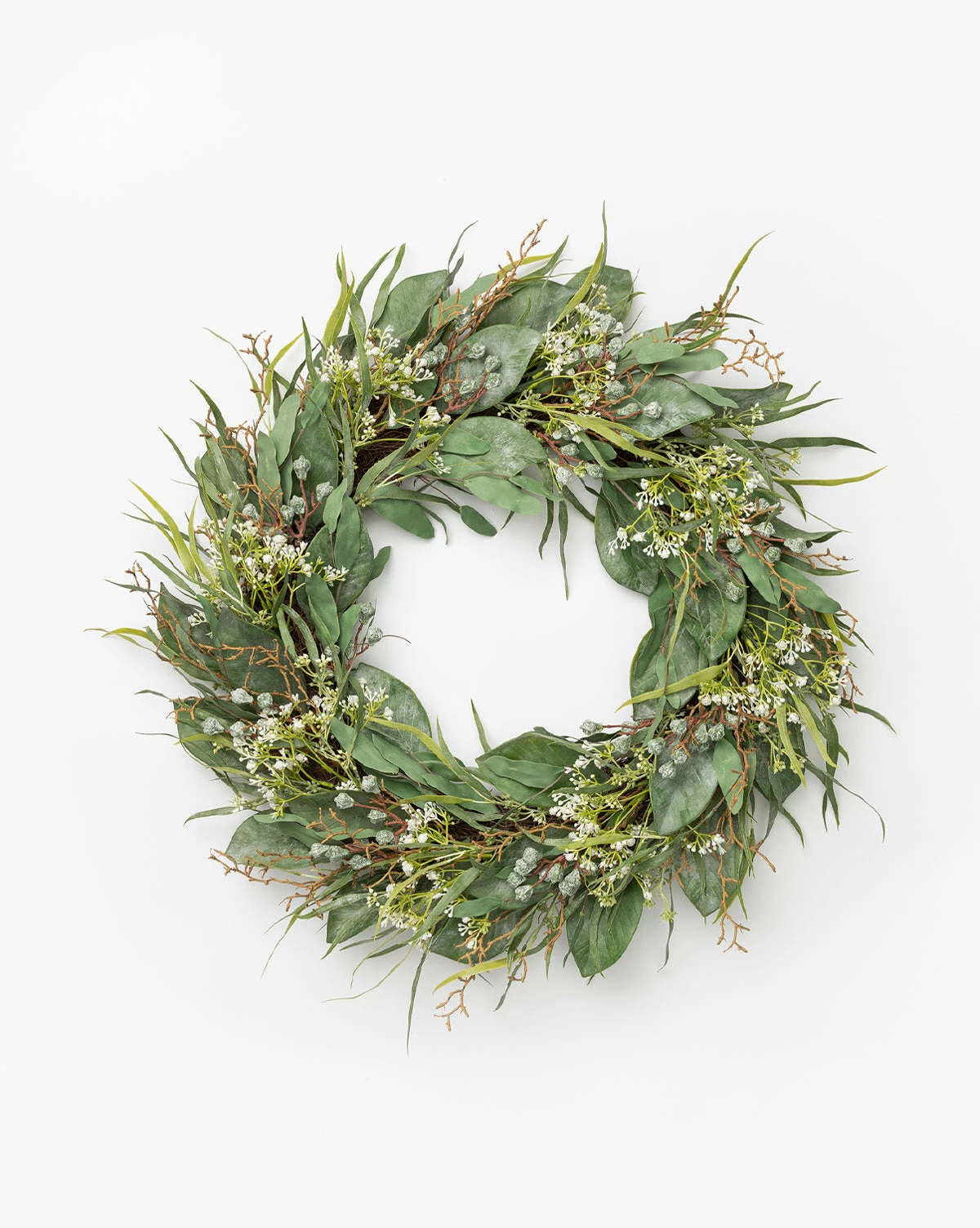 Faux Wild Grass & Eucalyptus Wreath 3 Faux Wild Grass & Eucalyptus Wreath