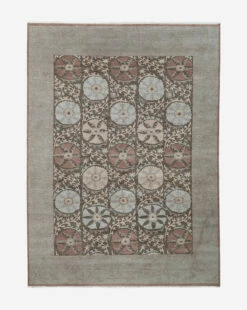 Suzani Hand-Knotted Wool Rug -Bloomingville Shop SuzaniHand KnottedWoolRug MRUG0852 BWN 9x12 1