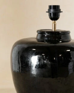 Vintage Black Glazed Lamp -Bloomingville Shop VintageBlackGlazedLamp MLHT1058 BLK OS D1