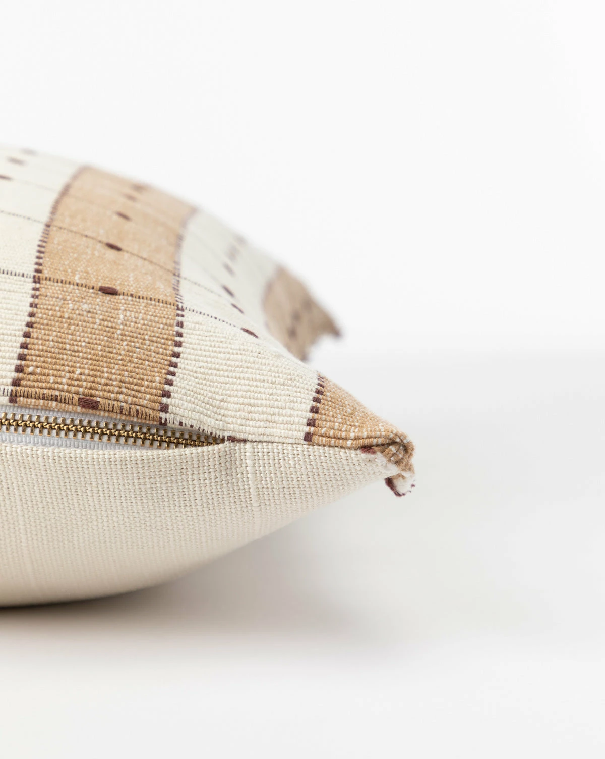 Vintage Tan Check Pillow Cover No. 2 4 Vintage Tan Check Pillow Cover No. 2 - Image 2