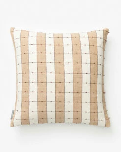 Vintage Tan Check Pillow Cover No. 2