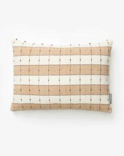 Vintage Tan Check Pillow Cover No. 6