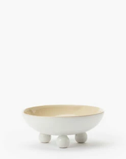 White Ball Footed Bowl