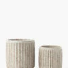 Whitewashed Ridge Pots 1 Whitewashed Ridge Pots -Bloomingville Shop WhitewashedRidgePots MDCR1803 WHT MAIN