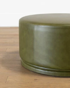 Wilder Leather Ottoman -Bloomingville Shop WilderLeatherOttoman MFRN2126 GRN OS D1