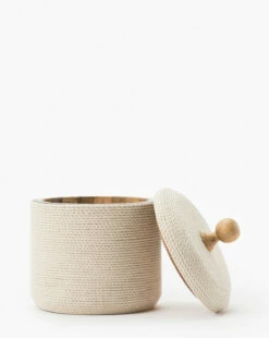 Wrapped Lidded Container -Bloomingville Shop WrappedLiddedContainer MDCR2404 NAT S D1