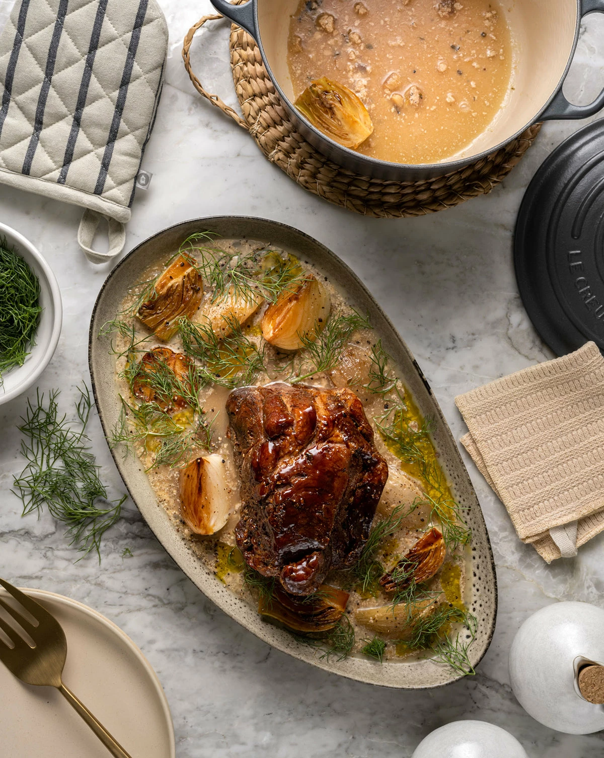 Black Striped Oven Mitt 4 Black Striped Oven Mitt - Image 2