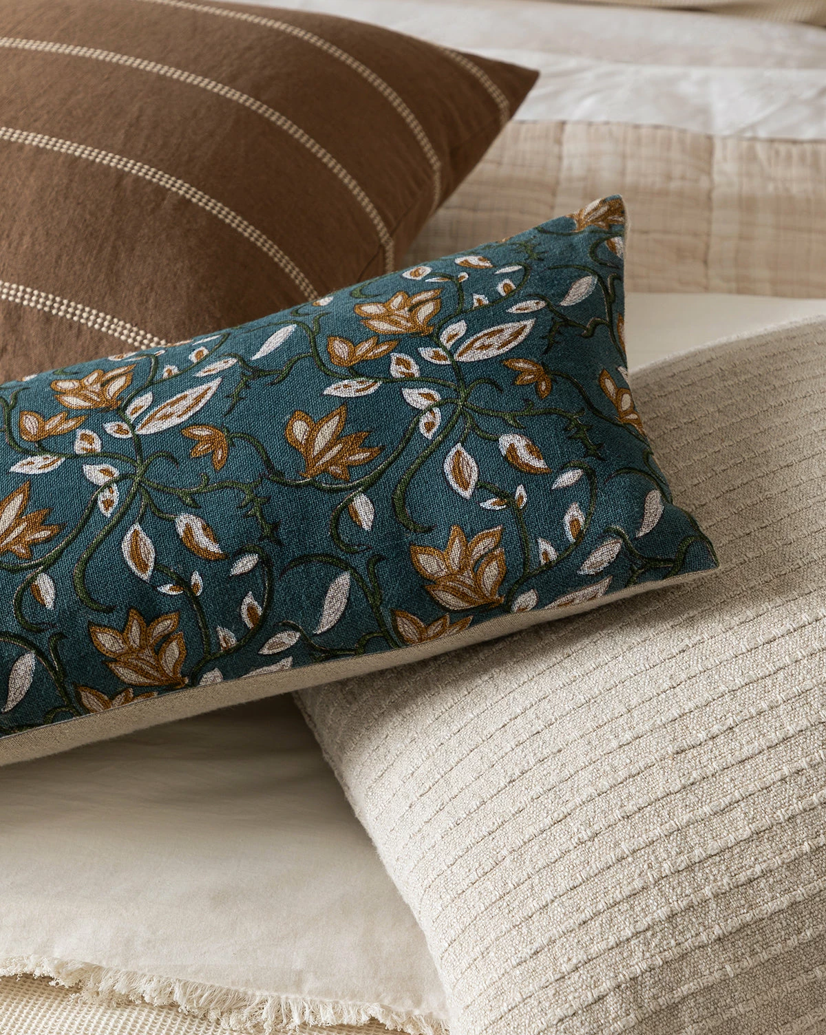 Teal Lotus Floral Pillow Cover 4 Teal Lotus Floral Pillow Cover - Image 2
