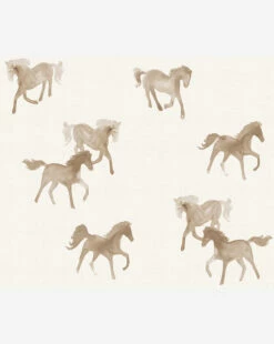 Watercolor Horses Wallpaper -Bloomingville Shop horses repeat cream 2