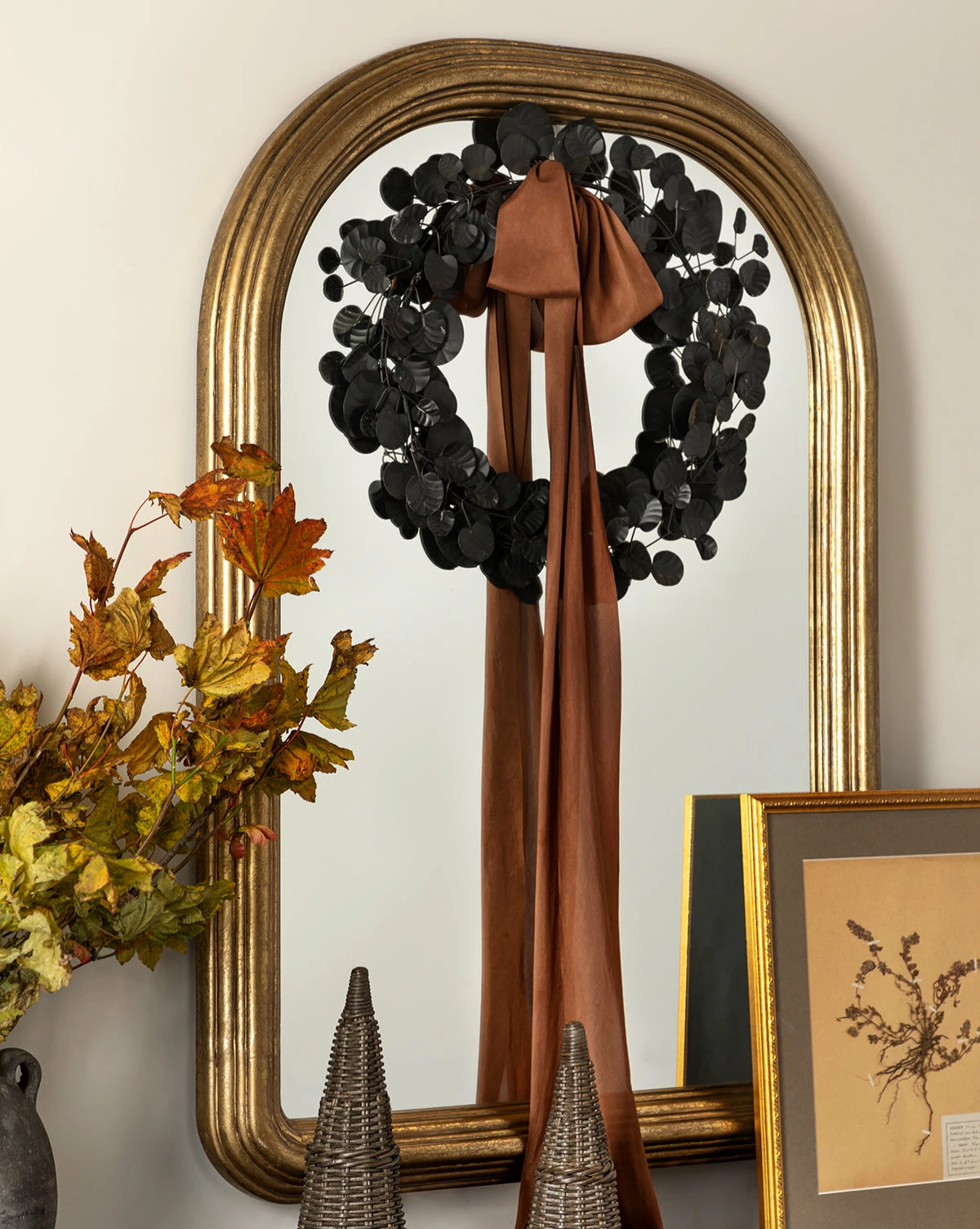 Faux Black Eucalyptus Wreath 4 Faux Black Eucalyptus Wreath - Image 2